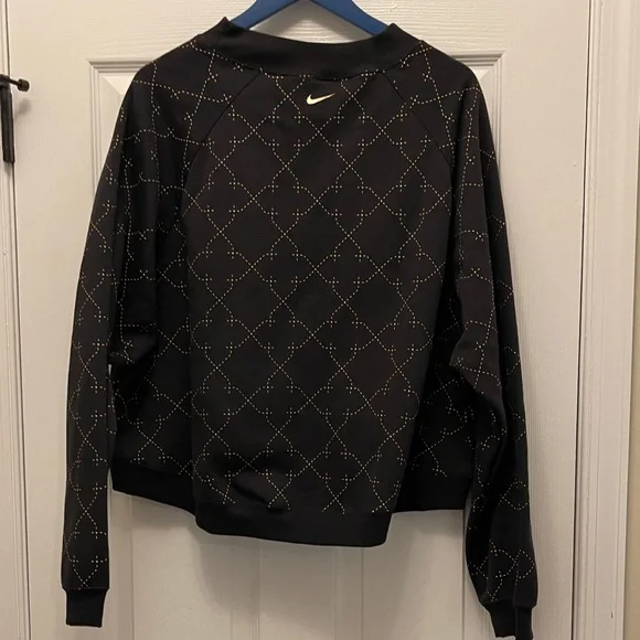 Nike Black Cropped Sweatshirt with Gold Stitching - Picture 7 of 7